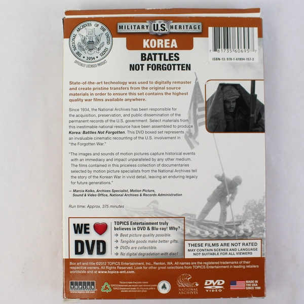 Korea: Battles Not Forgotten DVD Box Set, 2012, 4-Disc Blu-Ray