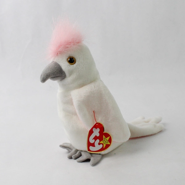 Ty Beanie Babies Kuku White Cockatoo Bird 1998 Plush Doll Toy With Tag