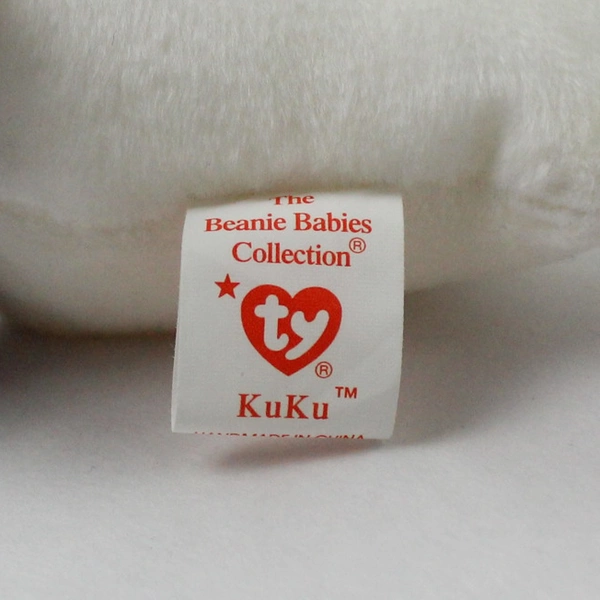 Ty Beanie Babies Kuku White Cockatoo Bird 1998 Plush Doll Toy With Tag