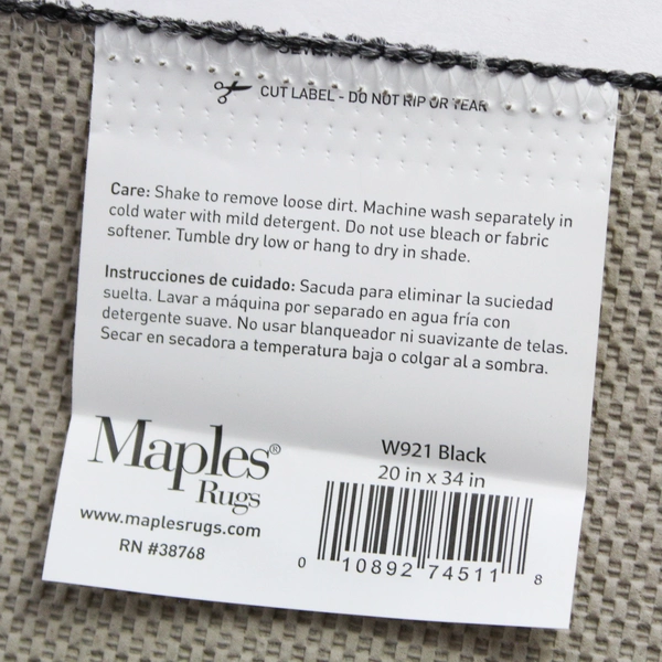 Maples Rugs Runner 20 x 60 in No Slip Gray W921