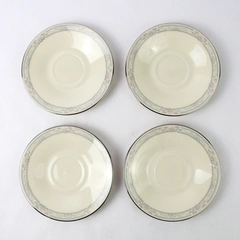 Set of 4 Lenox China Charleston Pattern Floral Saucer Plates 6" Diameter