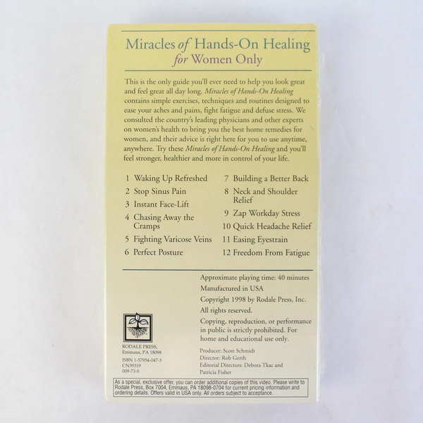Miracles of Hands-On Healing for Women Only VHS Tape Sealed