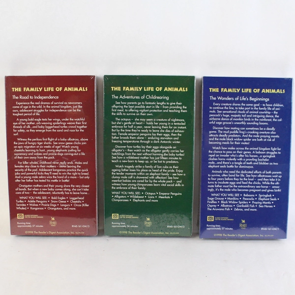 Family Life of Animals VHS Tape Box Set Reader's Digest Sealed