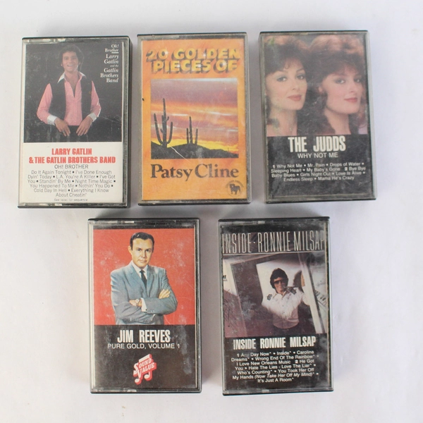 Lot of 5 Country Music Cassette Tapes Patsy Cline The Judds Ronnie Milsap