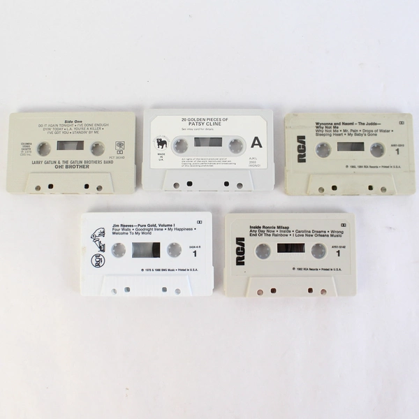 Lot of 5 Country Music Cassette Tapes Patsy Cline The Judds Ronnie Milsap