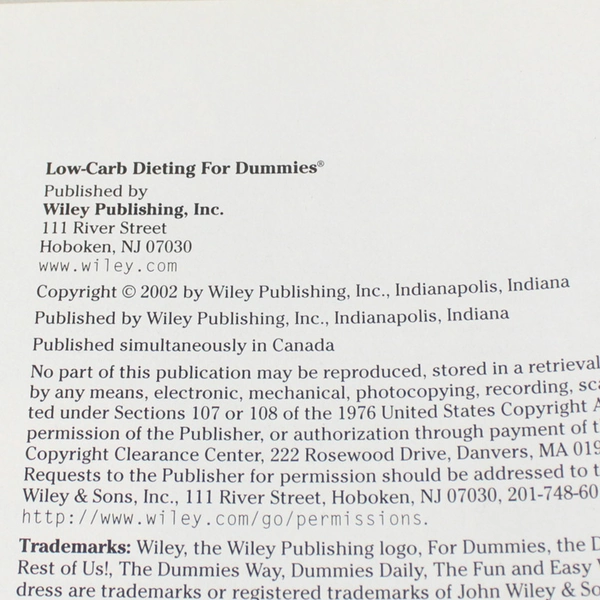 Low-Carb Dieting For Dummies Paperback, Katherine B. Chauncey, Wiley Publishing