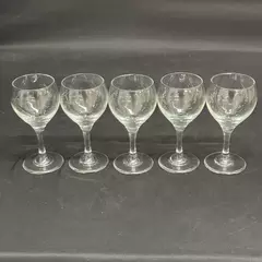 Set of 5 Libbey Perception Crystal Red Wine Glasses