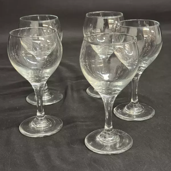 Set of 5 Libbey Perception Crystal Red Wine Glasses