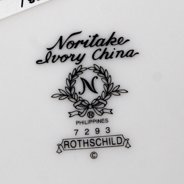 Set of 4 Noritake Rothschild 7293 Salad Plates Floral Platinum Trim 8 inch