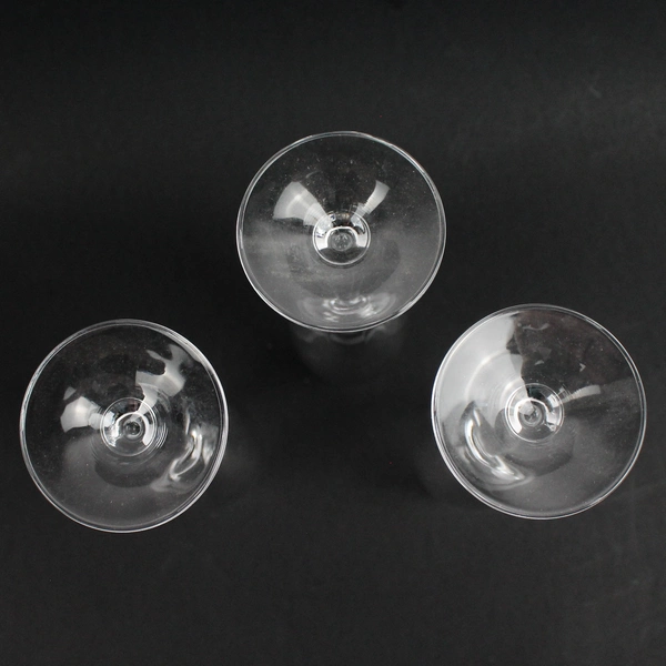 Set of 3 Unbranded Clear Glass Sparkling Wine Champagne Flutes