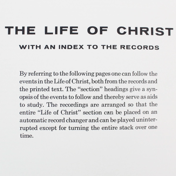 The Life Of Christ & Selected Readings From The Holy Bible Book 1957