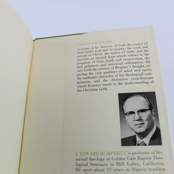 Vintage Emil Brunner J Edward Humphrey Book 1977 Hardcover Dust Cover