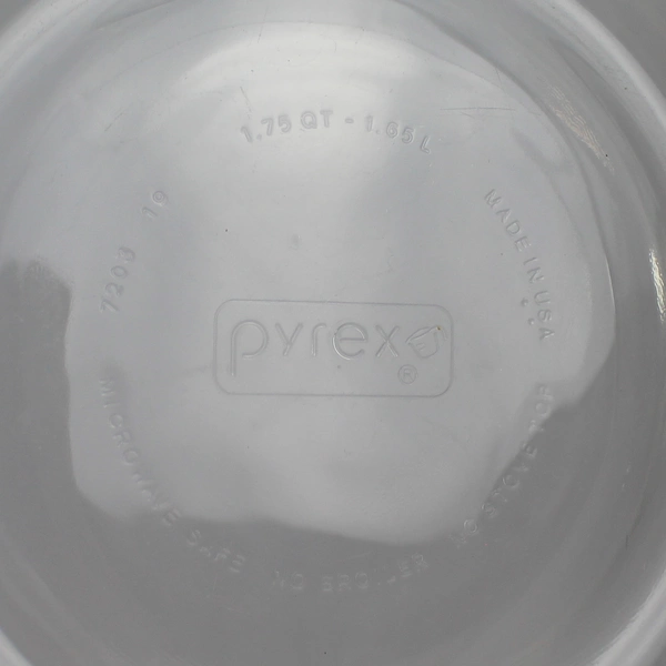 Vintage Pyrex 7203 Clear Glass Serving Bowl 1.75 Quart 7" Diameter Pre-Owned