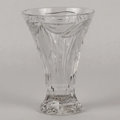 Clear Cut Crystal Flower Vase 7.5" Tall Footed Terrarium Water Plant Vase