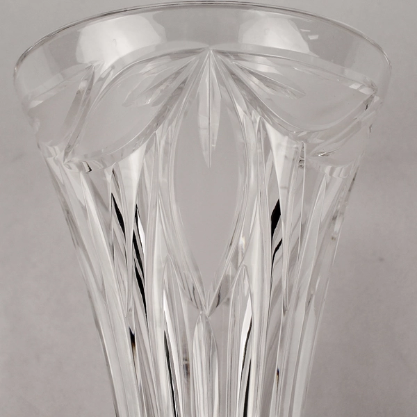 Clear Cut Crystal Flower Vase 7.5" Tall Footed Terrarium Water Plant Vase