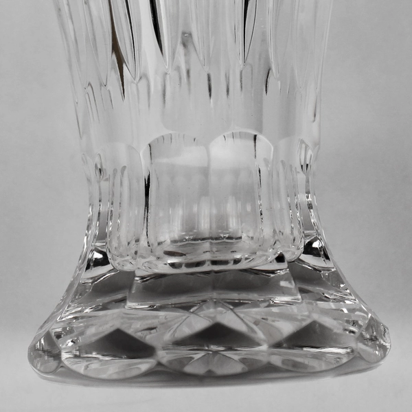 Clear Cut Crystal Flower Vase 7.5" Tall Footed Terrarium Water Plant Vase