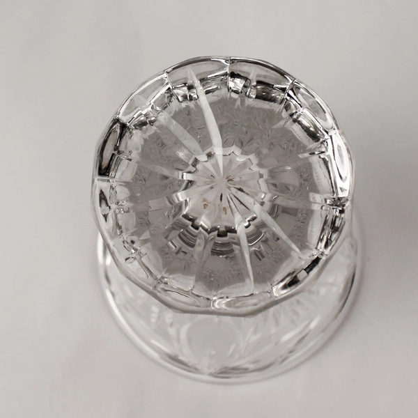 Clear Cut Crystal Flower Vase 7.5" Tall Footed Terrarium Water Plant Vase