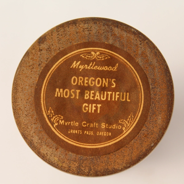 Vintage Myrtle Craft Studio Wood Candle Holder 3" Tall Grants Pass Oregon