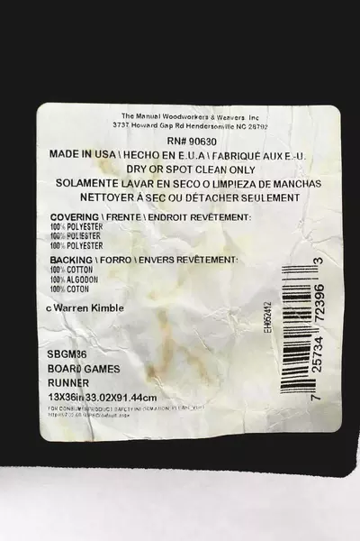 The Manual Woodworkers Board Games Table Runner 36"x13" Checkers Parcheesi