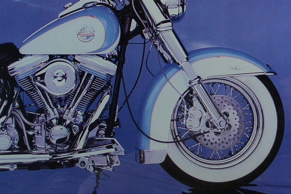 Framed Harley Davidson Rolins Hawg Poster Print Purple Silver 16x20 Inch