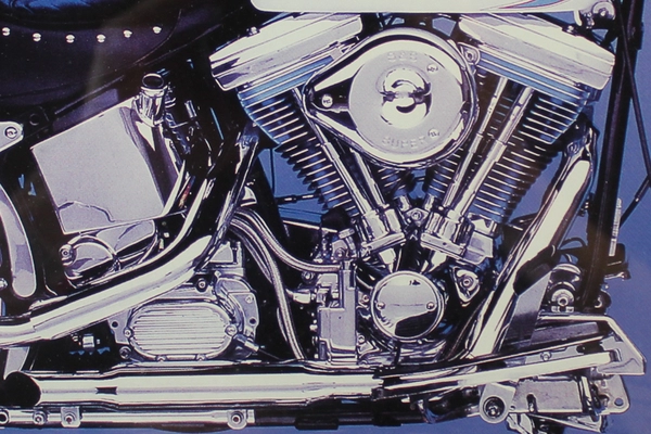 Framed Harley Davidson Rolins Hawg Poster Print Purple Silver 16x20 Inch