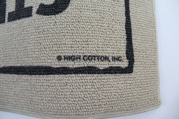 High Cotton Beige "Partying Studying" College Doormat Rug 27x18" Pre-Owned