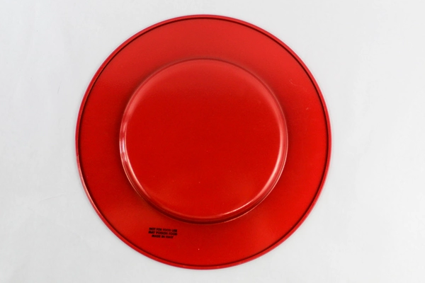 Lot of 3 Decorative Charger Plates Red 13 Inch Diameter Made In Italy