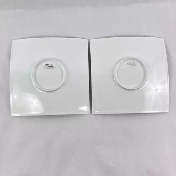 Lot of 2 Pier 1 Melamine Salad Plates - Colorful Geometric Stripes 8.5"