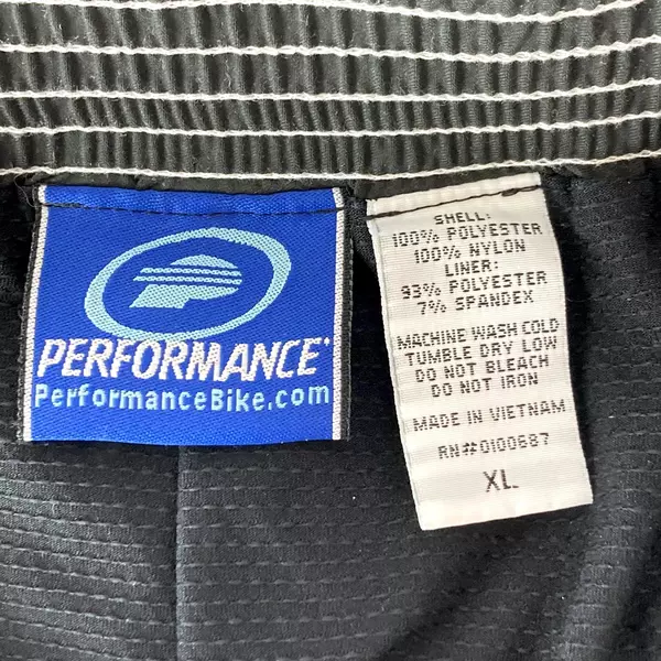 Performance Bike Cycling Shorts Men's Size XL Padded Black White Stitching