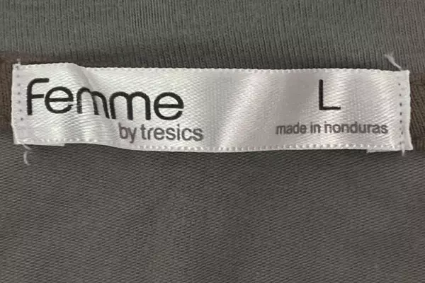 Femme By Tresics Women's L Gray Blue Beaded Top Short Sleeve Shirt