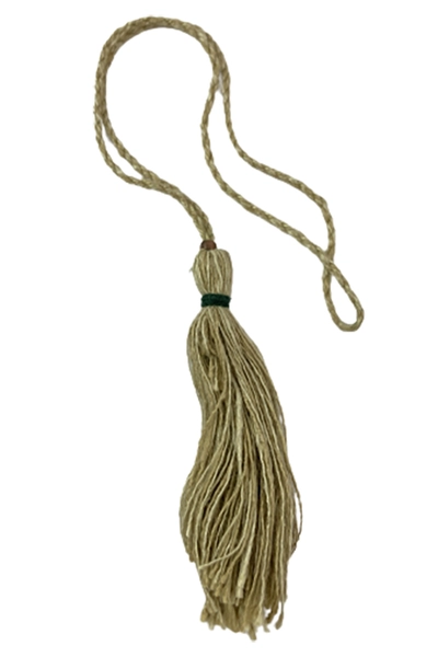 Lot of 4 Handmade Tassels by Oregon Artist Mary Rash Gray Tan Beige Wood Beading