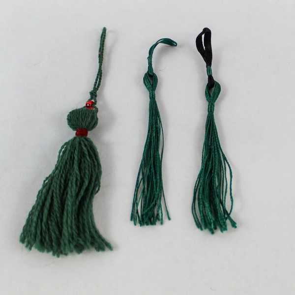Lot of 8 Handmade Tassels by Oregon Artist Mary Rash Green Tan Teal
