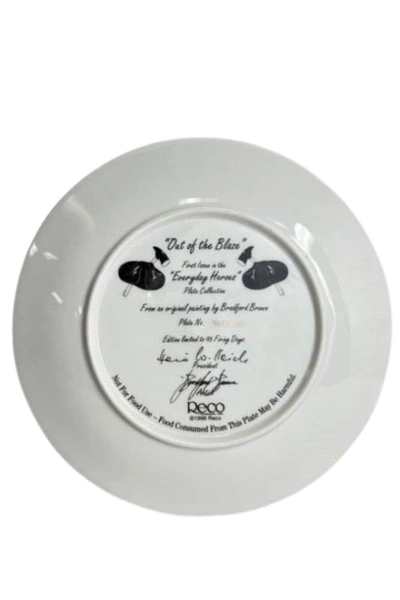 Bradford Brown 1998 Out of the Blaze Collector Plate COA Everyday Heroes