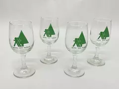 Lot of 4 WCPA 1978 Portland Crystal Wine Glasses Green Logo Vintage