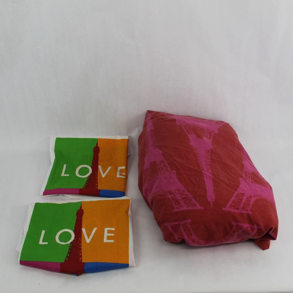 Lot of 3 Love Paris Duvet Cover & Pillow Shams Fabric Craft Project