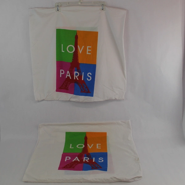 Lot of 3 Love Paris Duvet Cover & Pillow Shams Fabric Craft Project