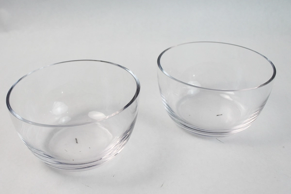 Lot of 2 The Cellar Serve Clear Glass Bowls 5.25" Diameter Elegant Decor
