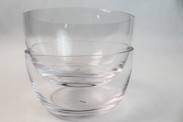 Lot of 2 The Cellar Serve Clear Glass Bowls 5.25" Diameter Elegant Decor