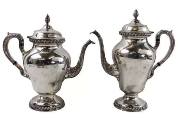 Wilcox Silver Co. N7053 Silver Plate 5-Piece Coffee & Tea Set - Needs Polish