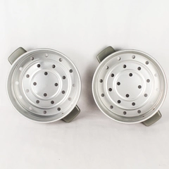 Lot of 2 Stackable Metal Steamer Inserts 9.5" Cookware Set Good Condition