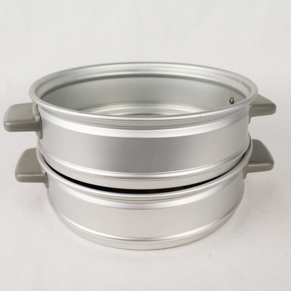 Lot of 2 Stackable Metal Steamer Inserts 9.5" Cookware Set Good Condition