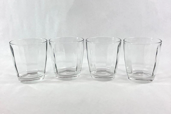 Lot of 4 Clear Glass Tumblers 3.5" Juice Cocktail Drinking Glasses Barware