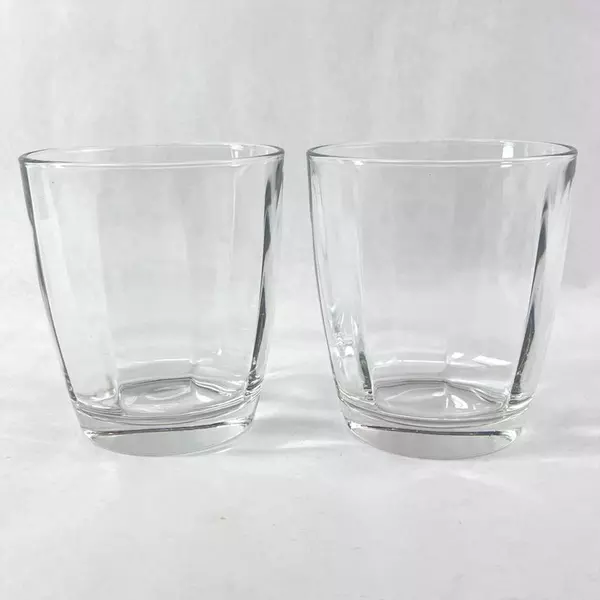 Lot of 4 Clear Glass Tumblers 3.5" Juice Cocktail Drinking Glasses Barware