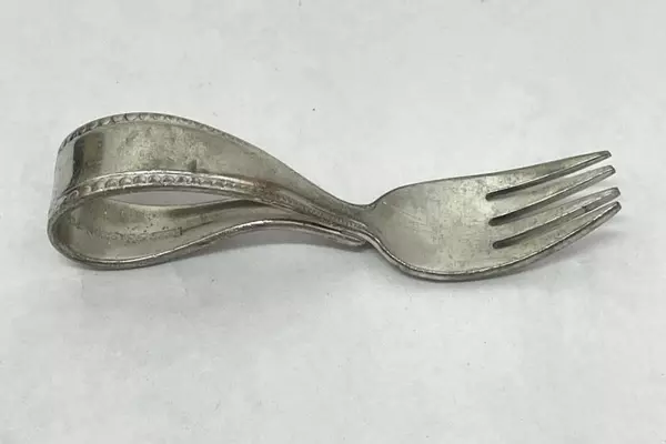 Vintage Reed & Barton Pewter Baby Spoon & Fork Set Beaded Edge Collectible