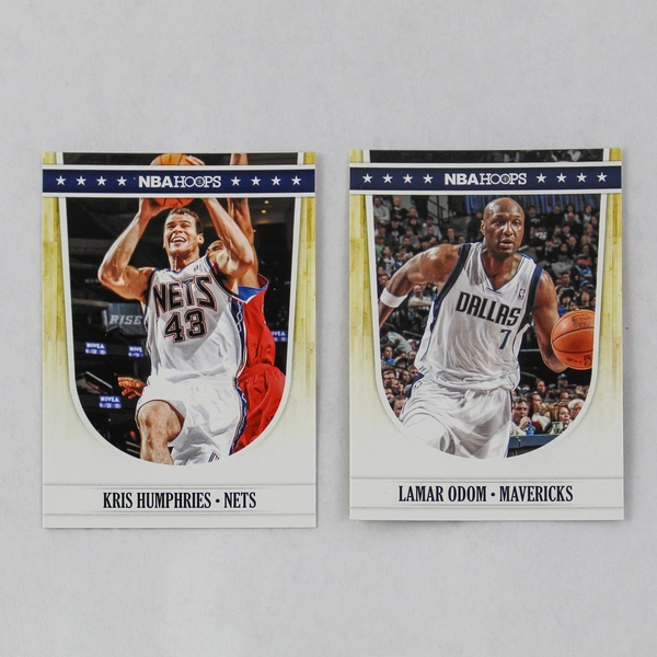 Lot of 2 2011-12 Panini NBA Hoops Basketball Cards Lamar Odom & Kris Humphries