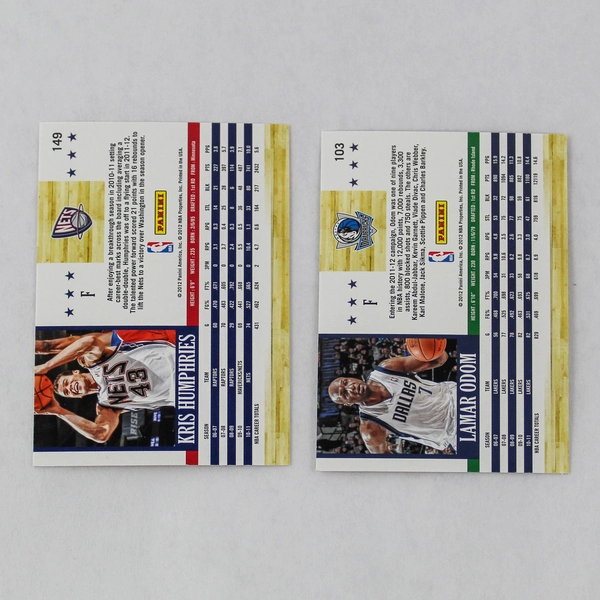 Lot of 2 2011-12 Panini NBA Hoops Basketball Cards Lamar Odom & Kris Humphries