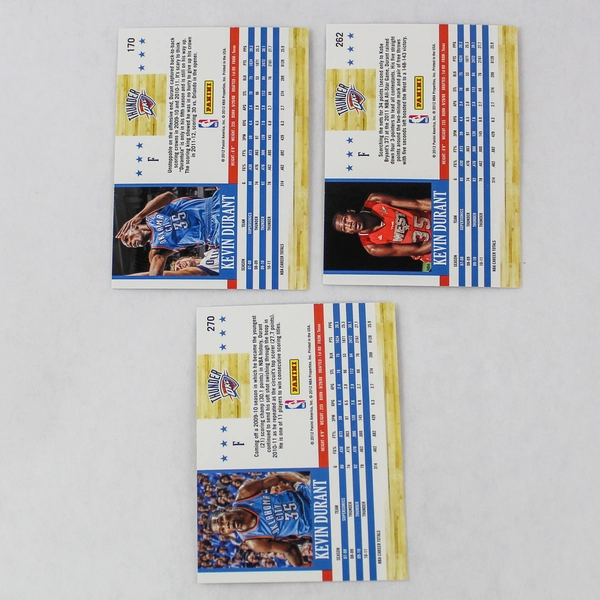 Lot of 3 Kevin Durant 2011-12 NBA Hoops Cards Panini Thunder Good Condition