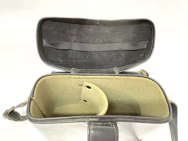 Vintage Black Leather Camera Case with Strap Pre-Owned Worn Strap 8"x10"x5"