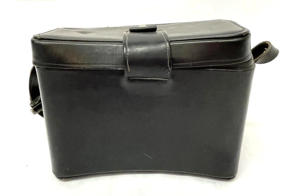 Vintage Black Leather Camera Case with Strap Pre-Owned Worn Strap 8"x10"x5"