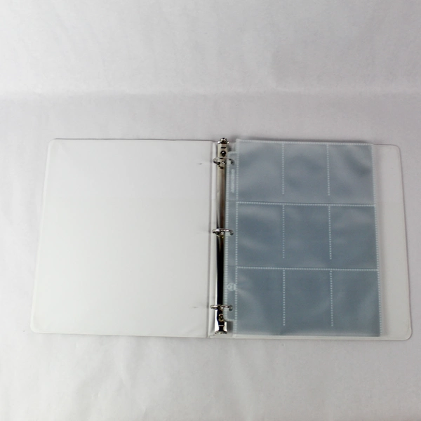 Lot of Wilson Jones 1" White Binder & 25 Treat Clear Card Sleeves Organizer